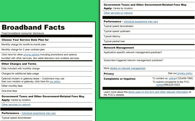 Coming: "Nutrition labels" for internet service – Axios