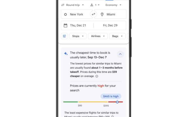 Google Flights will now tell you when it’s the cheapest time to book